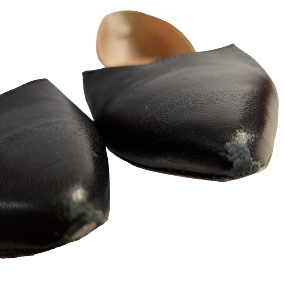 Kate Spade Gavana Black & Gold Leather D'Orsay Pointed Toe Leather Flats 6.5M - Picture 8 of 8